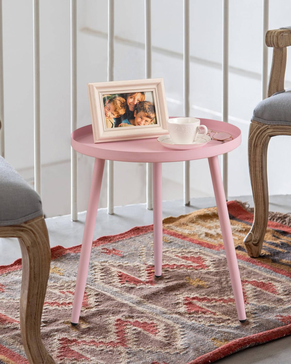 AOJEZOR Side Table: End Table for Any Room - Small Side Tables for Small Spaces All Matte Black with 3 Legged