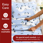 Komplet pościeli King Christmas Tree - Świąteczny wzór Xmas na lnie - Głębokie kieszenie - Dopasowany krój - 4 części - Bez zagnieceń - Wygodna i chłodząca świąteczna pościel zimowa - Łatwa w pielęgnacji - Przyjazna dzieciom