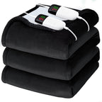 Heated Electric Blanket Queen Size - 84" x 90" Heating Blanket with Dual Control, 10 Levels & 8 Hours Auto Off, Soft Warm Flannel Gift with Over-Heat Protection, ETL & FCC Certified