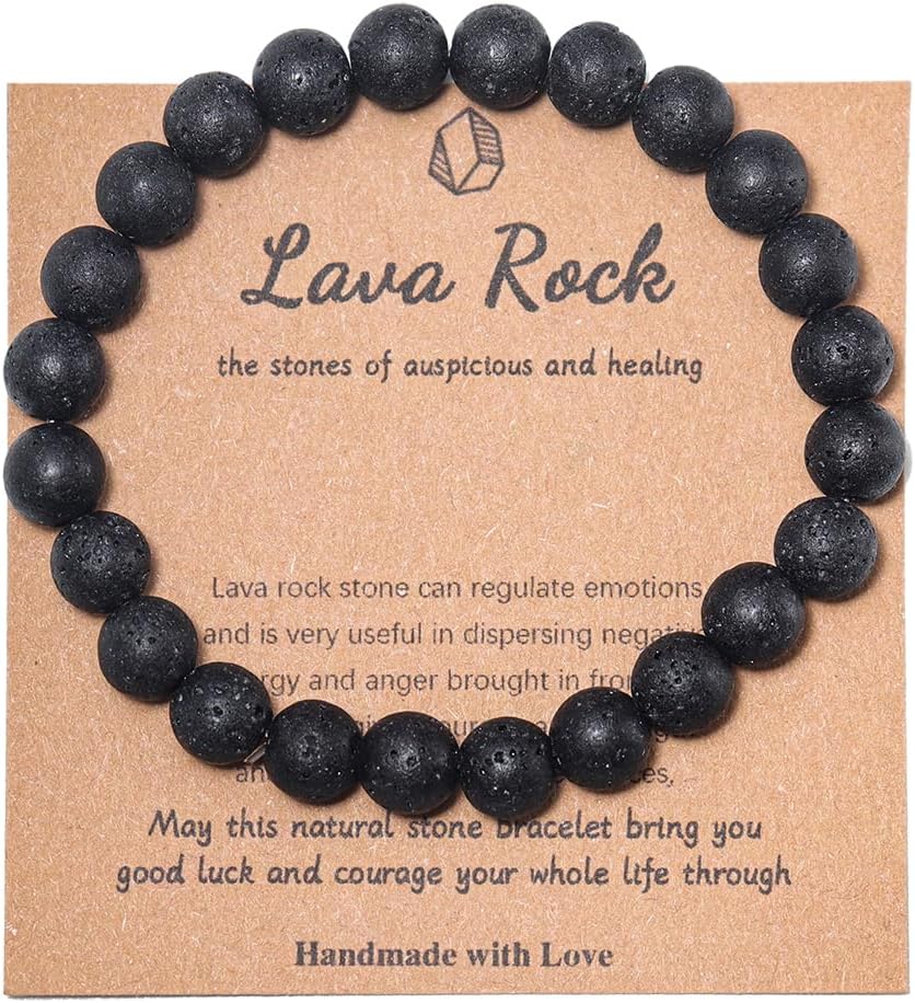 Pingyongchang Stress Relief Anxiety Yoga Bracelet,Mantra Bracelets for Women Natural Crystal Stone Healing Gifts Birthday Gifts for Jade Bracelet for Men