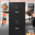 Cofre resistente de 8,3 pés cúbicos, cofre doméstico extra grande com bolsa à prova de fogo e à prova d'água, porta dupla, caixa de bloqueio oculta, alerta inteligente, cofre digital de segurança antifurto para documentos, dinheiro, negócios e escritório