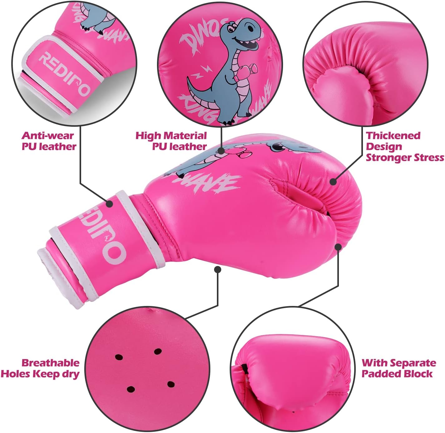 Kids Boxing Gloves for Boys and Girls, Youth Boxing Training Gloves for Kids 3-15, 4&6OZ Punching Bag Kickboxing Thai Mitts MMA Training Sparring Gloves
