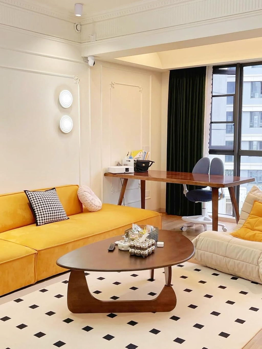 Mid Century Coffee Table Modern Mid-Century End Table, Midcentury Coffee Table Full Wood Low Table for Living Room Timber Top & Legs Farmhouse Solid Wood