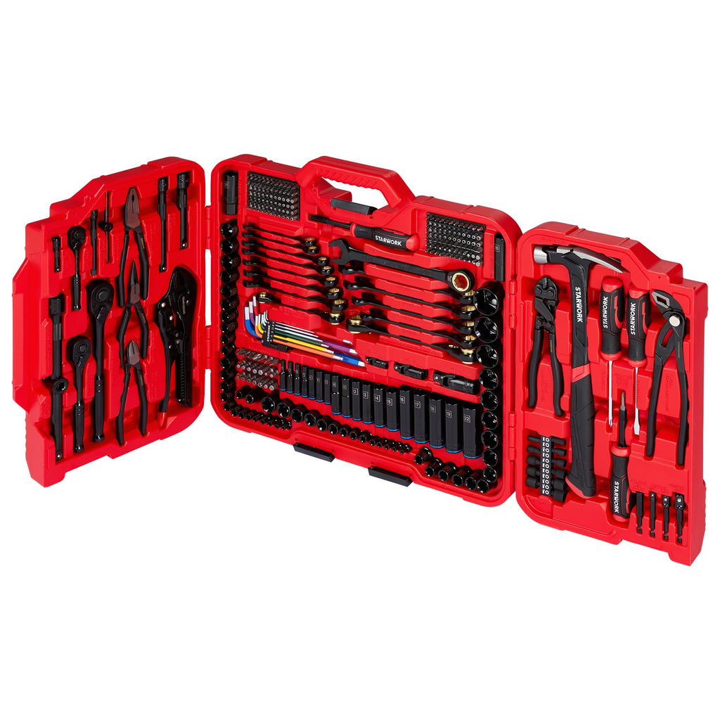 STARWORK TRUE MECHANIC 312-Piece Mechanics Tool Set and Socket Set, Professional, SAE/Metric