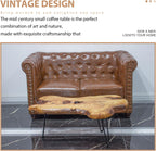 Handcrafted Edge Coffee Table | Natural Wood with Unique Organic Shape | Metal Hairpin Legs for Living Room, Side Table & Boho Decor