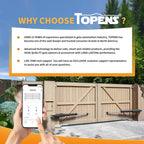 TOPENS XD852 Smart Gate Opener for Heavy Duty Dual Swing Gates Up to 18ft per Arm, Automatic Gate Opener with App Control AC Powered Remote Control Kit Solar Compatible