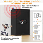 4.1 Cuft Fireproof Safe For Home Documents, Safe Box Fireproof Waterproof, Security Document Safes With Keypad Key Lock, Silent Mode, Removable Shelf, Large Digital Combination Safe For Money Jewelry