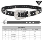 BELTROAD Rhinestone Belt for Men Women, Western Cowboy Cowgirl Belts Bling Leather Belt With Cross and Diamond for Jeans