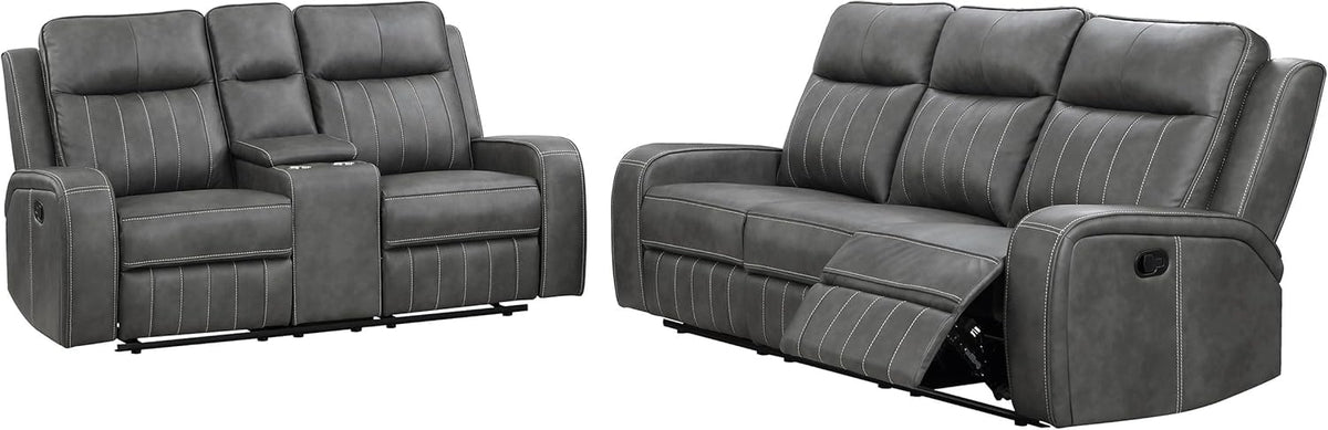 Coaster Home Furnishings Raelynn 2-Piece Upholstered Motion Reclining Sofa Set Grey