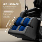 Luxury Zero Gravity Full-Body Massage Chair with Heating, Bluetooth Audio, and Foot Rollers - Home Relaxation Recliner (Velvet Black)
