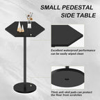 Drink Tables for Small Spaces, Black Pedestal Side Table for Couch, Modern Cocktail Martini Table, Hexagon Small Pedestal Coffee End Table for Living Room Bedroom Patio