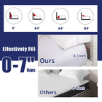 Poduszka klinowa HOMBYS do zagłówka łóżka, składany klin do wypełniania szczeliny łóżka King Size, wypełniacz szczeliny materaca, wielofunkcyjna poduszka do szczeliny łóżka, wypełnia szczelinę (0-7") między zagłówkiem a materacem, biały