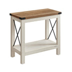 VASAGLE 2-Tier End Table, Side Table with Bottom Shelf, Nightstand for Small Spaces, for Living Room, Bedroom, Farmhouse Style, Honey Brown ULET235K41