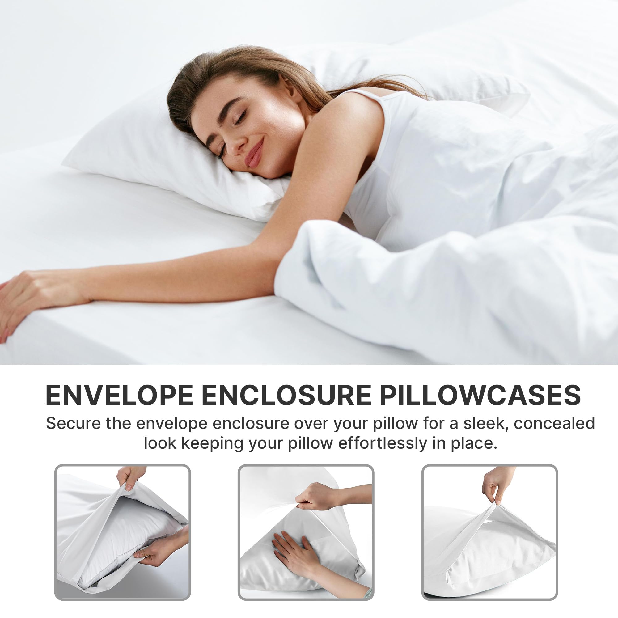 Queen Pillow Cases Set of 2 - Soft, Hotel Quality Pillowcase Covers - Comfy, Luxury Bedding for Women, Men, Kids & Teens - Machine Washable Pillow Protectors - 2 Piece - Queen Size White Pillow Cover