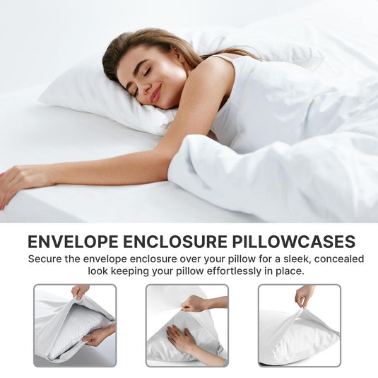 Queen Pillow Cases Set of 2 - Soft, Hotel Quality Pillowcase Covers - Comfy, Luxury Bedding for Women, Men, Kids & Teens - Machine Washable Pillow Protectors - 2 Piece - Queen Size White Pillow Cover