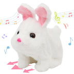 Hopearl Hopping Rabbit with Bell Interactive Electronic Pet Plush Bunny Toy with Sounds and Movements Animated Walking Wiggle Ears Twitch Nose Gift for Toddlers Birthday, Rainbow, 7''
