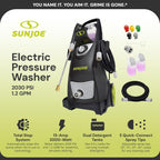 Sun Joe Electric Pressure Power Washer, 2030 PSI (PWMA Certified), 1.2 GPM, Dual Soap Tanks, (35-FT GFCI Water-Safe, Power Cord), SPX3000