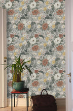 Simon&Siff Vintage Wallpaper Peel and Stick Modern Floral Wall Paper Farmhouse Botanical Contact Paper Removable Renter Friendly Wallpaper for Cabinets Countertop Wall 17.3" x 118"