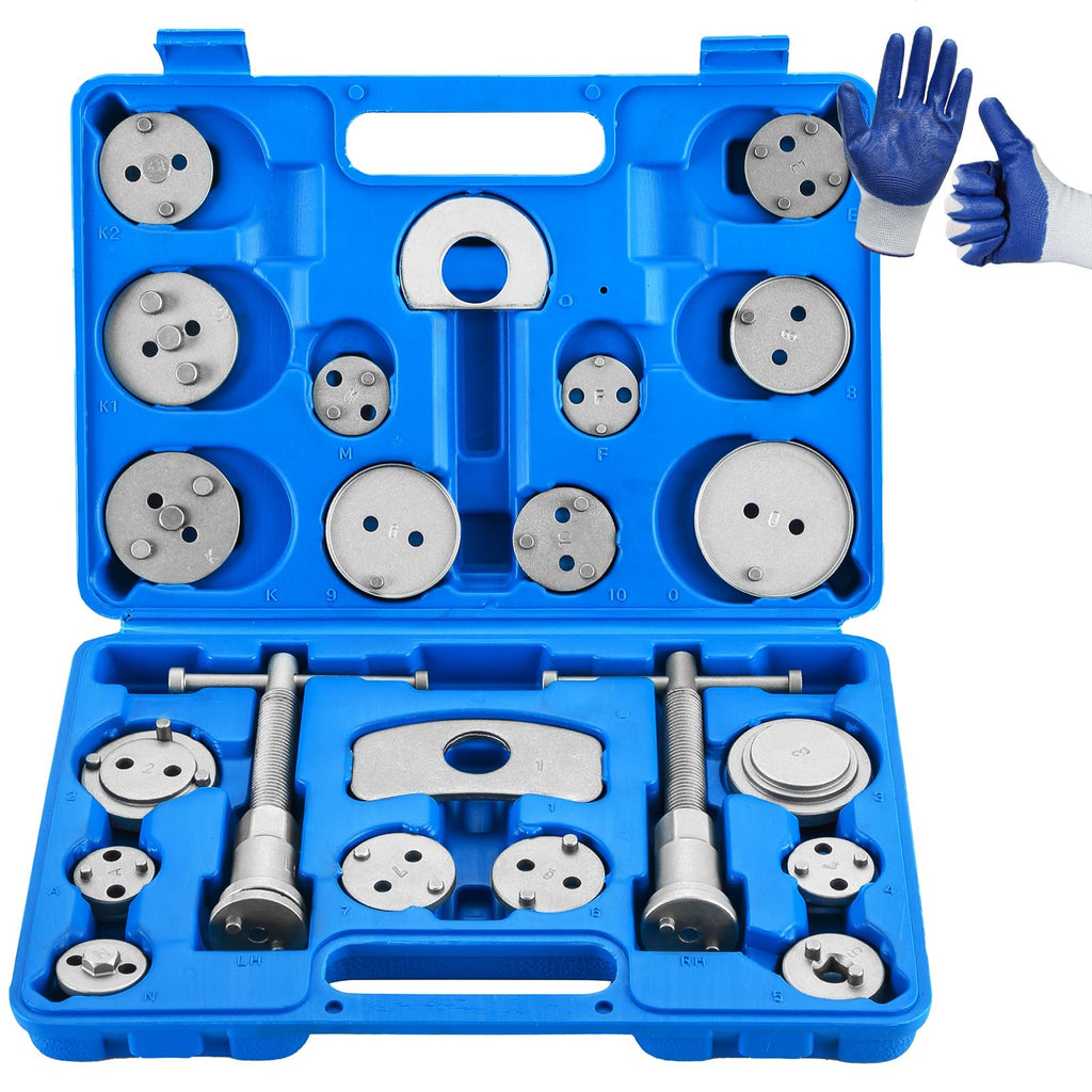 DASBET 24pcs Heavy Duty Disc Brake Caliper Tool Set Disc Brake Caliper Compressor Wind Back Tool Brake Spreading Tools (Red, 24pcs)