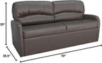 RecPro Charles Collection | 70" RV Jack Knife Sofa w/Arms | RV Sleeper Sofa | RV Couch | RV Living Room (Slideout) Furniture | RV Furniture | Camper Furniture | Chestnut