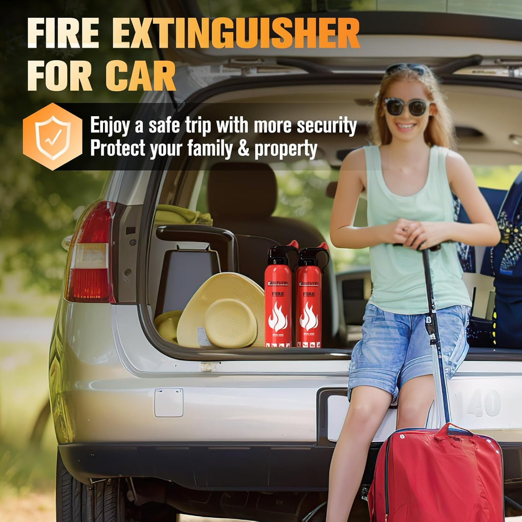 Upgraded 8-IN-1 Fire Extinguisher for Home Vehicle Car Kitchen Boat, Small Fire Extinguishers Spray with Mount for Class A B C K Fire, Portable Easy Clean (6 Pack)