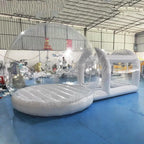 10FT Inflatable Bubble House with Bounce Jumping Area Commercial Grade PVC Bounce House, Bubble Balloon House for Kids,Toddler with Blower & Pumb & 50Pcs Balloons