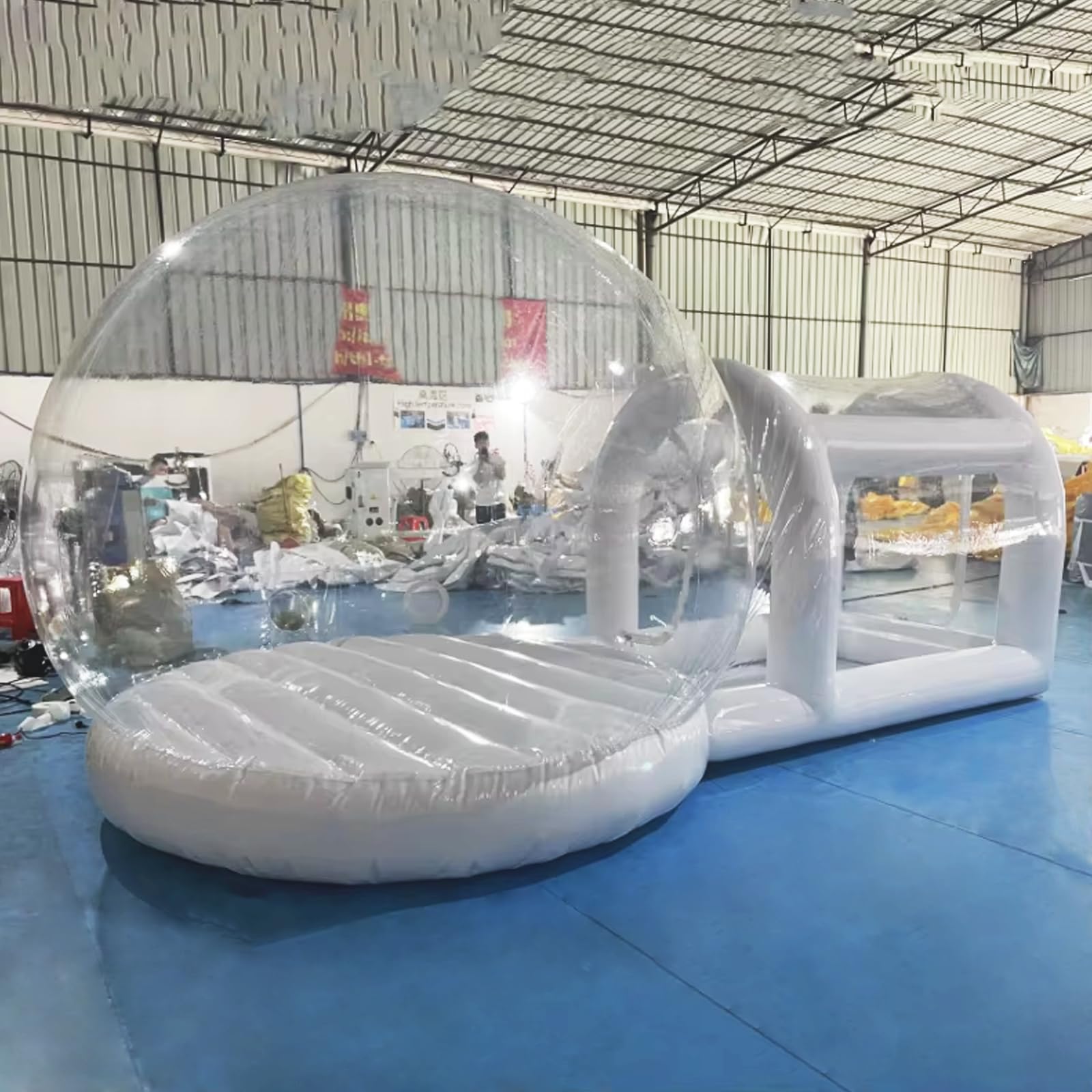 10FT Inflatable Bubble House with Bounce Jumping Area Commercial Grade PVC Bounce House, Bubble Balloon House for Kids,Toddler with Blower & Pumb & 50Pcs Balloons