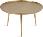 Kate and Laurel Alessia Modern Coffee Table, 25 x 25 x 15, Gold, Metal Coffee Table with Antique Detailing for Storage and Display