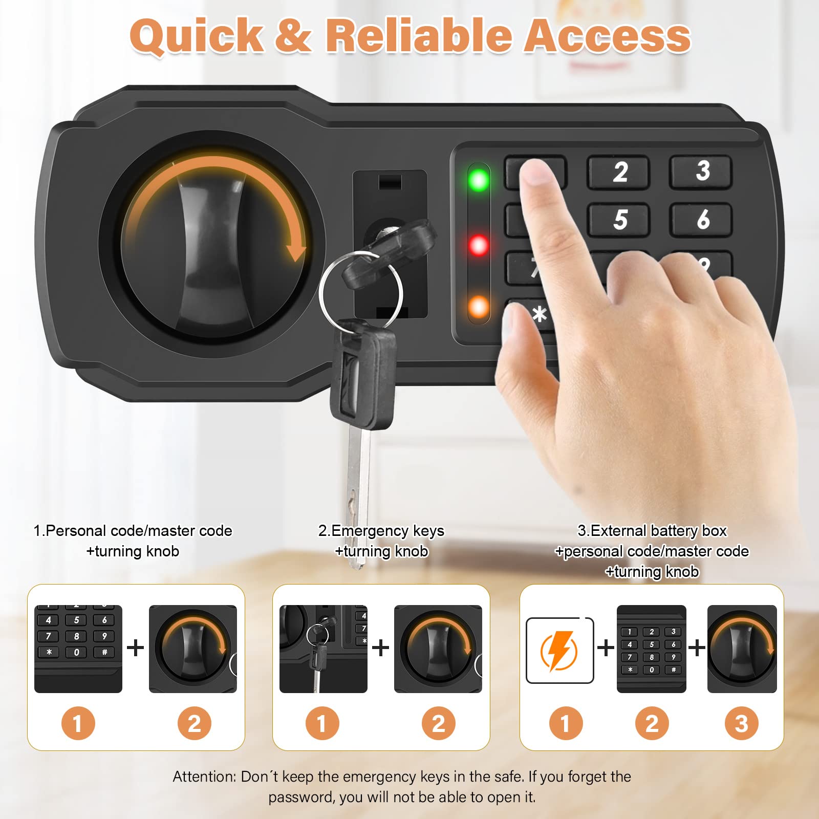 Caja fuerte para el hogar de 1.2 metros cúbicos, a prueba de fuego y agua con bolsa ignífuga, caja fuerte ignífuga antirrobo con estante removible, caja fuerte de seguridad para pistola, dinero, medicinas y documentos importantes