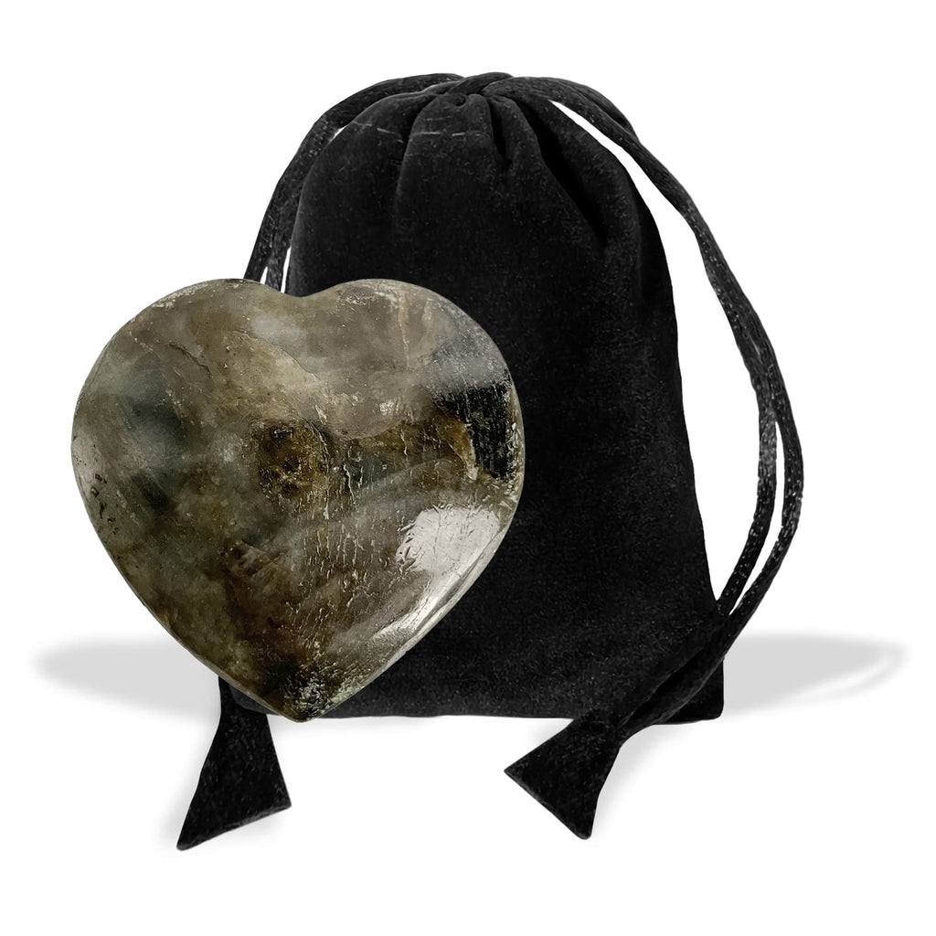 Heart 1.75 Inch with Black Pouch (Black Obsidian)