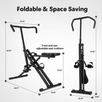 Leikefitness Entraîneur d'Assistance Squat pour Machine de Fitness des Jambes pour Gym à Domicile Machine à Squat, Machine 2 en 1 Vélo & Rameur pour Fessiers, Fessiers, Cuisses, Noir