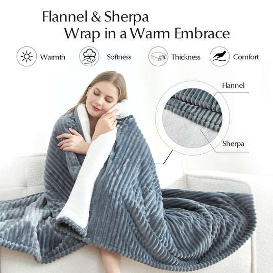 Heated Blanket Throw Size, Soft and Cozy Electric Heating Blanket for Bed, Automatic Safety System 6 Heating Levels & 4 Hours Auto-Off, 50" x 60" Dark Grey