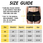 2-pak pigers atletiske løstsiddende shorts med spandexforing 2-i-1 børne sommerfugleskørt shorts til dans, løb og sport