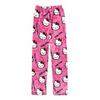 BIUGNVW Anime Pajamas Pants Women Cartoon Family Christmas Pajama Pants Kawaii Flannel Pajama Pants Pink XX-Large