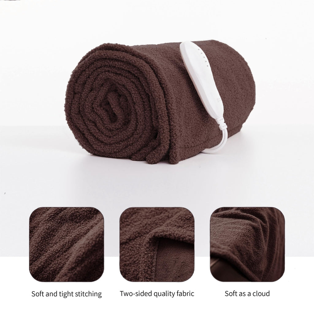 Opvarmet tæppe 50" x 60" - Opvarmet tæppe med 5 varmeniveauer og 3 timers automatisk slukning, maskinvaskbar, ETL &amp; FCC-certificering, overvarmebeskyttelse (Racoon) 