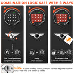 Cofre resistente de 8,3 pés cúbicos, cofre doméstico extra grande com bolsa à prova de fogo e à prova d'água, porta dupla, caixa de bloqueio oculta, alerta inteligente, cofre digital de segurança antifurto para documentos, dinheiro, negócios e escritório