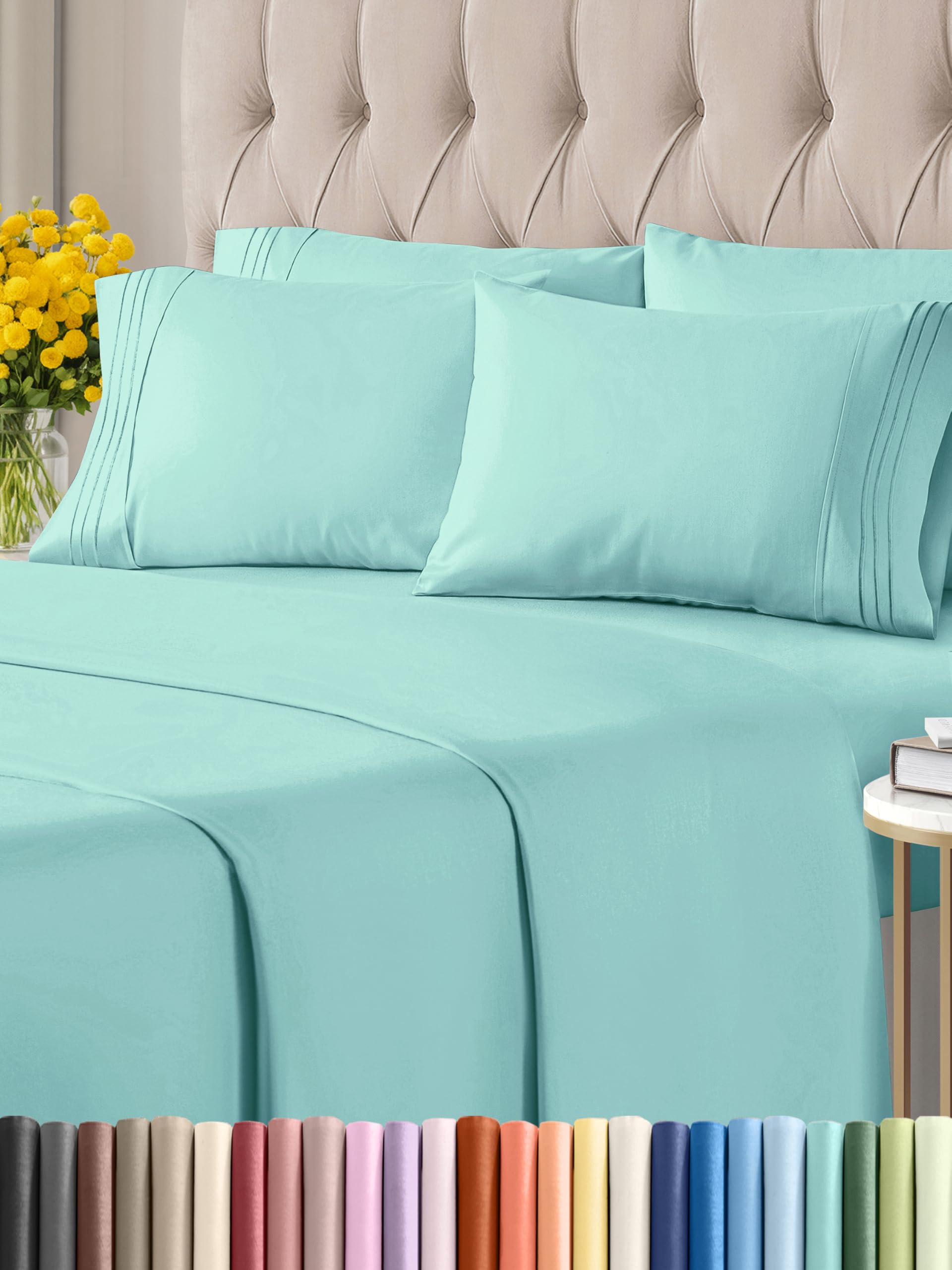 King 6 Piece Sheet Set - Breathable & Cooling Bed Sheets - Hotel Luxury Bed Sheets for Women, Men, Kids & Teens - Comfy Bedding with Deep Pockets & Easy Fit - Soft and Wrinkle Free - King White Sheets