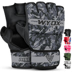 WYOX MMA Gloves for Men & Women – Grappling & Sparring Boxing Gloves with Open Palm Design, Padded Fingerless Training Gloves for Kickboxing, Muay Thai, Youth & Heavy Bag Workouts