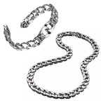 Urban Jewelry Men’s Stainless Steel Link Bracelet – 9-Inch Heavy 0.5” Wide Chain – Silver/Black or Gold/Black – Chain Option – Bold Design – Gift Box Included