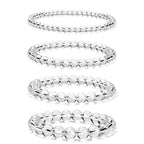 4pcs Beaded Bracelets for Women,Natural Healing Crystal Gemstones Bracelet,Anxiety Stress Relief Bracelet Handmade purple Jewelry Gifts for Women