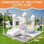 JIOJIOPLAY 9FT White Bounce House,Inflatable Toddler Bouncy House for 3-6 Age Kids Party Gift with Blower White Jumper Bouncy Castle Wedding Decorations for Outdoor Play Backyard - Grand Goldman