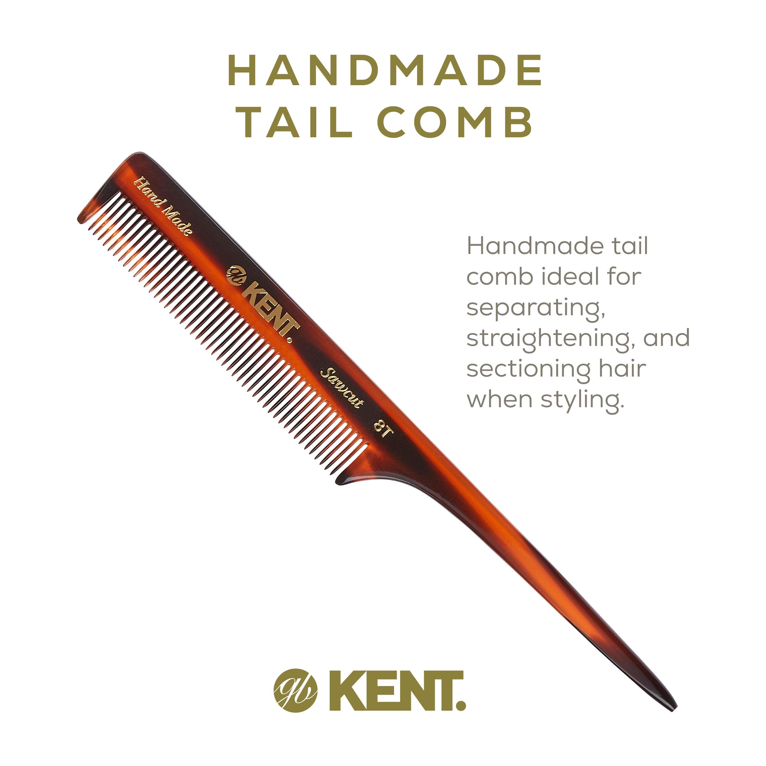 Exquisite Kent Fine Tail Comb -8T Hand-Made in England