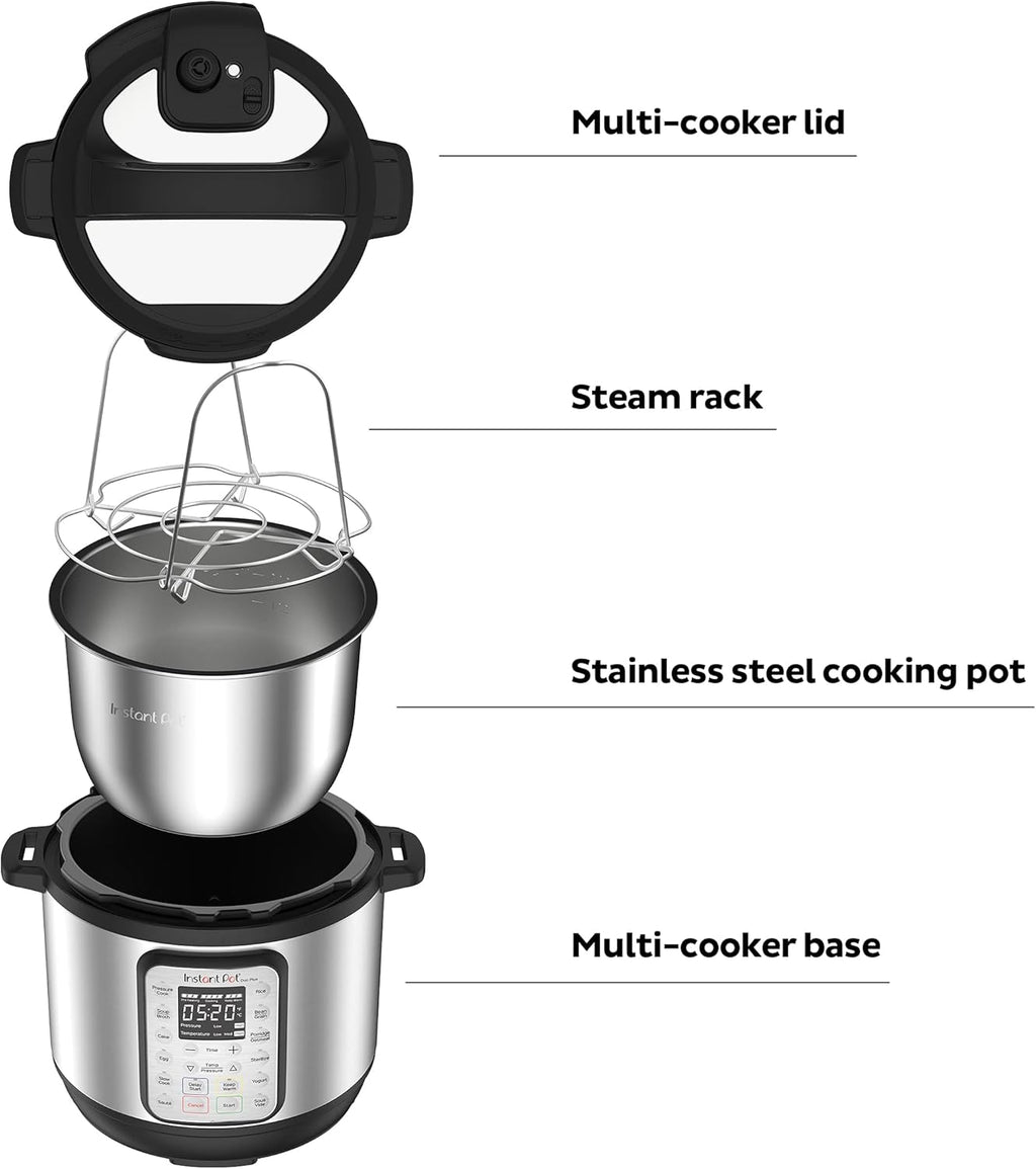 Instant Pot Duo Plus 9-in-1 Electric Pressure Cooker, Slow Cooker, Rice Cooker, Steamer, Sauté, Yogurt Maker, Warmer & Sterilizer, Includes App With Over 800 Recipes, Stainless Steel, 3 Quart