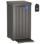 EAST OAK 76 Gallon Outdoor Trash Can | Waterproof Resin Garbage Can with Tiered Lid & Drip Tray | Outside Trash Bin for Patio | Kitchen, Backyard & Deck | Gray Color