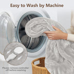 Electric Heated Blanket Queen Size with 6 Levels & 8h Auto Off, Ultra Soft Flannel Full Body Heating Blanket, Machine Washable, Warm Gray, 84" x 90"