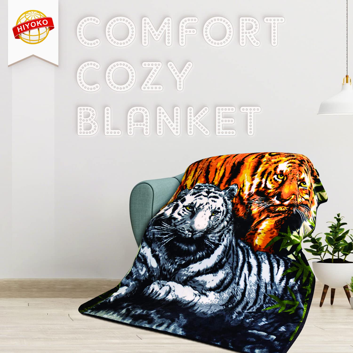 Mexican Blanket Thick Heavy Animal - Mexican Tiger Blanket Heavy Mexican Animal Blanket - Thick Mexican Blanket for Winter, Mink Blanket Mexican Blanket Tiger - Korean Mink Blanket Queen Cobija