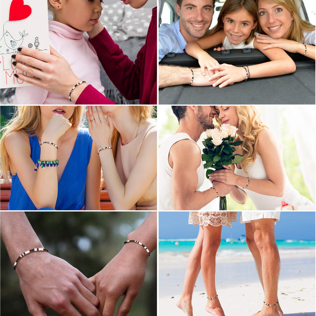 Desimtion Matching Bracelets for Him Her Couples Gifts for Boyfriend Girlfriend I Love You Morse Code Bracelet