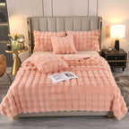 Large Bubble Rabbit Fur Thickened Double-layer Warm Blanket