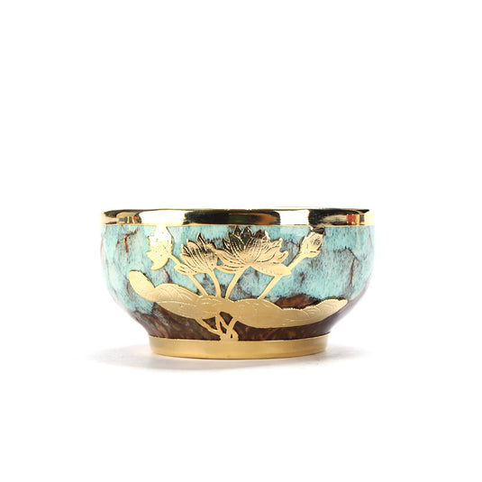 Golden Inlaid Jade Teacup Kiln Changed Hand-drawn Household Kung Fu Tea