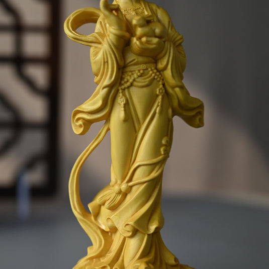 Boxwood Ornament Wood Carving Character Chang'e Fairy Home Craft Ornament